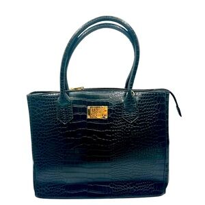 Badgley Mischka Black Crocodile Totes w/crossbody strap - NWT